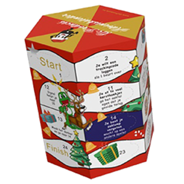 Wooden coin Adventskalender 2026 met bordspel